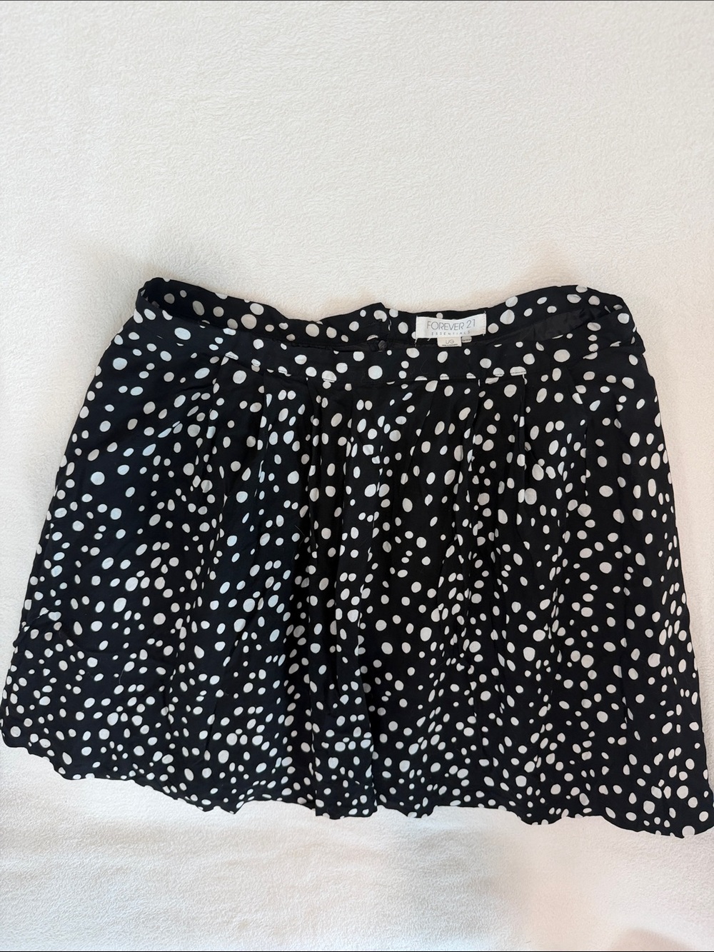 Forever 21 Black Skater Skirt with White Polka Dots